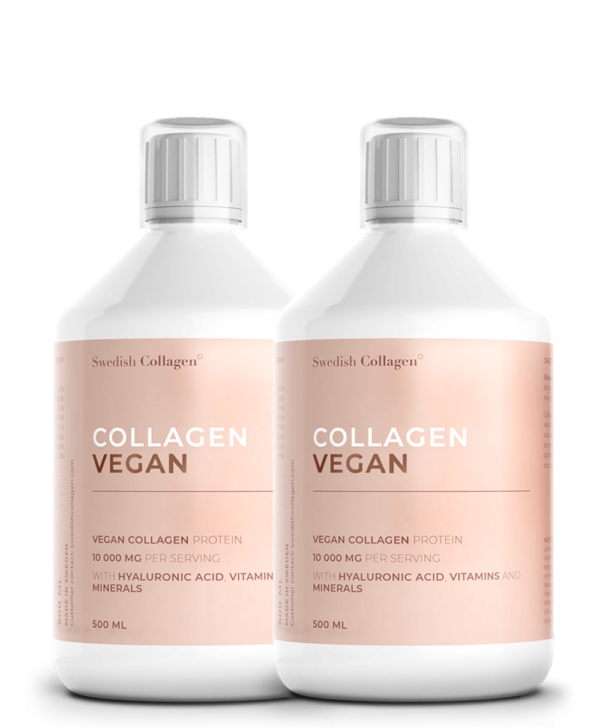 Colagen Vegan – Colagen Lichid din surse Vegane cu 10.000 mg + Acid Hialuronic 50 mg + Biotină 5000 mcg + MSM + Zinc + Siliciu + Seleniu + Vitamine – 2 sticle