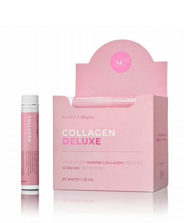 Colagen Deluxe (din Pește) – Hidrolizat Lichid Tip 1 și 3 cu 12.500mg + Acid Hialuronic 75mg + Biotină 5000mcg + MSM + Zinc + Siliciu + Vitamine – 20 Fiole