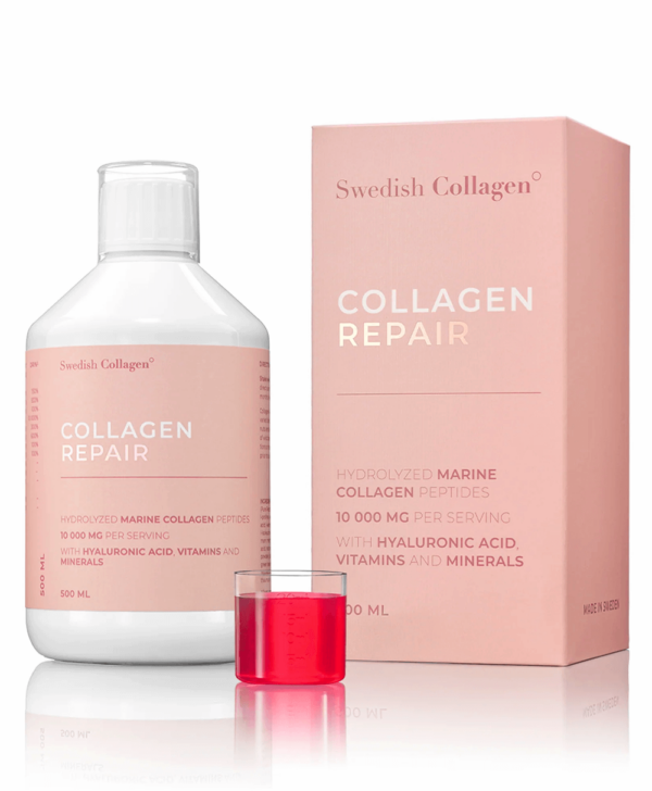 Colagen Repair (din Pește) – Lichid, Hidrolizat de Tip 1 și 3 cu 10.000mg + Acid Hialuronic + Biotină + MSM + Zinc + Siliciu + Vitamine – 500ml