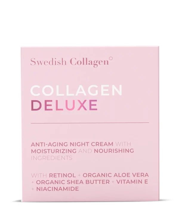 Crema de noapte cu Retinol Gama Colagen Deluxe imbunatatita cu Aloe Vera, Unt de Shea, Vitamina E si Niacinamide