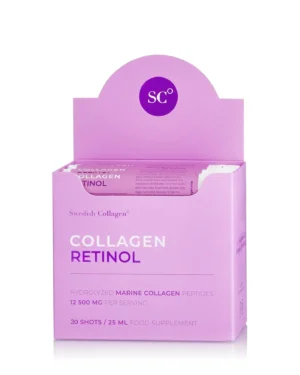 Colagen Retinol – 30 Shots – Colagen Marin Hidrolizat Lichid Tip 1 si 3 cu 12.500 mg + Retinol 800 mcg + Acid Hialuronic 75 mg + Biotina 5000 mcg + MSM 125 mg + Zinc 10 mg + Siliciu 25 mg + Vitamine 3 Colagen Retinol Colagen Marin Hidrolizat Lichid Tip 1 si 3 cu 12.500 mg Retinol 800 mcg Acid Hialuronic 75 mg Biotina 5000 mcg 30 Fiole