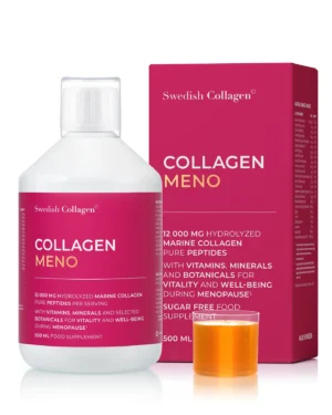 Colagen Meno - Colagen Marin Hidrolizat Lichid Tip 1 si 3 cu12.000 mg cu Mix de Plante pentru Menopauza + Vitamine si Minerale - 500 ml