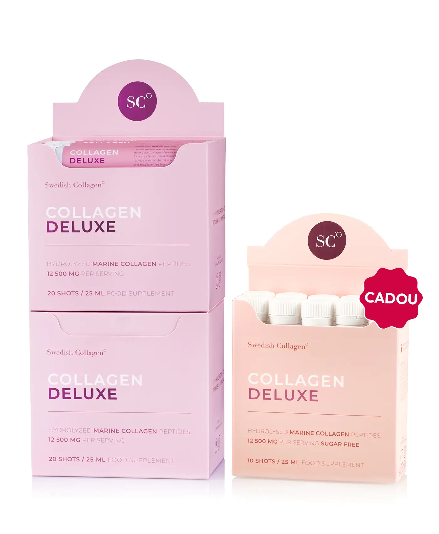 Pachet Deluxe Shots - 2 cutii × Collagen Deluxe 20 Shots + Cadou Travel Pack 10 Shots 1 Pachet Deluxe Shots - 2 cutii × Collagen Deluxe 20 Shots + Cadou Travel Pack 10 Shots