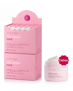 Pachet Collagen Max Shots – 2 cutii × Collagen Max 30 Shots + Cadou Crema de Zi cu Retinol Deluxe
