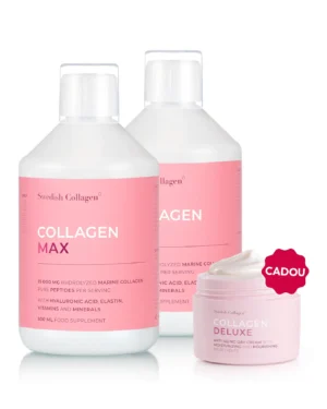Home - Swedish Colagen 4 Pachet Collagen Max – 2 sticle × Collagen Max 15.000 mg Cadou Crema de Zi cu Retinol Deluxe
